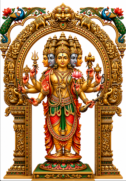 Golden deity arch